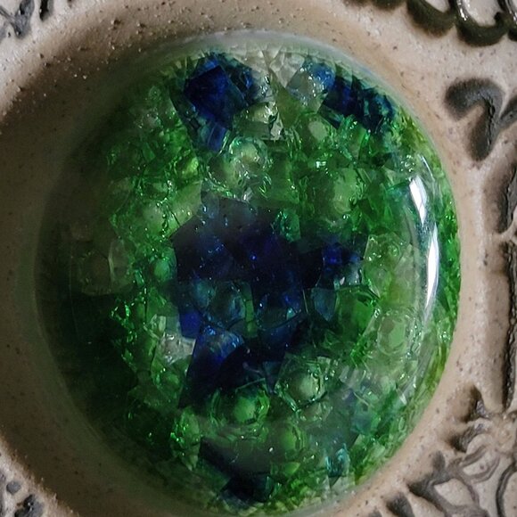 Amaranth Stoneware Butterfly Puddler Fern Design, Stoneware and Recycled Glass - Picture 2 of 6